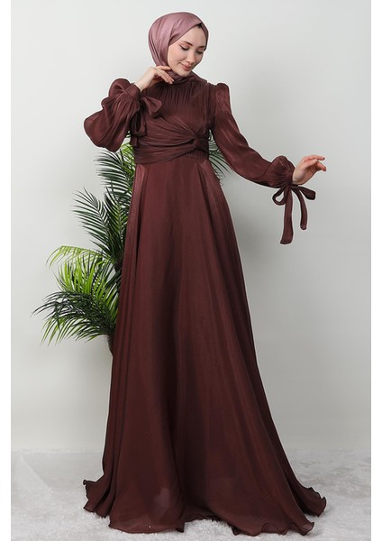 Zambak Ipek Abiye Gül Kahve fırsatları