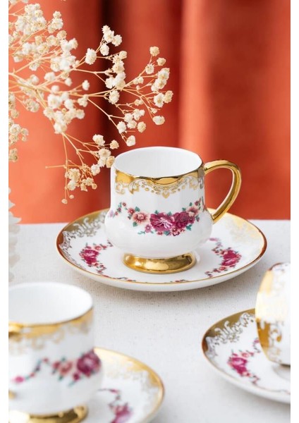 Osiris Altın Desen1 Tek Kişilik Türk Kahvesi Fincanı