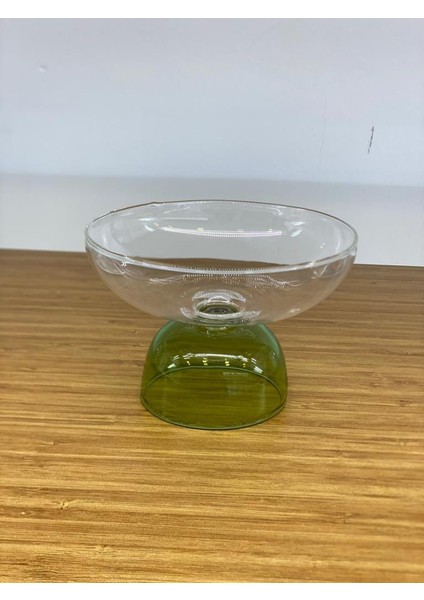 Cam Yeşil Ayaklı Kase / Dondurmalık 250 Ml