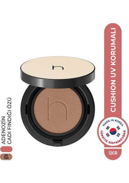 Uzun Süre Kalıcı Zero Fit Cushion Kore Fondöten Doğal Bitişli SPF50+ PA++++ Güneş Koruyucu 12g Tan