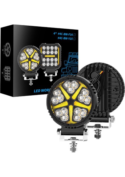 Off Road Çalışma Lambası ve Sis Farı 4 Inç Selamlamalı Çakar Ikaz Gündüz LED Drl 2 Mod 12/24 V