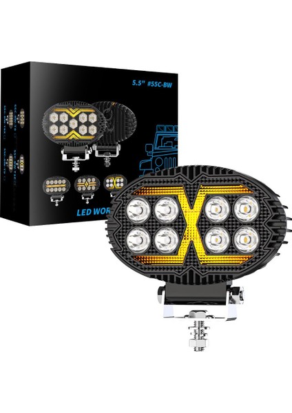 Off Road Sis Farı 5,5 Inç Selamlamalı Çakar Ikaz Gündüz LED 2 Mod Projektör Çalışma Lambası 12/24 V