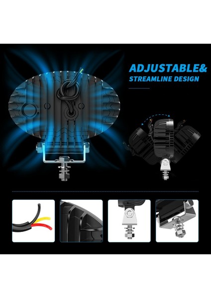 Off Road Sis Farı 5,5 Inç Selamlamalı Çakar Ikaz Gündüz LED 2 Mod Projektör Çalışma Lambası 12/24 V indirimleri