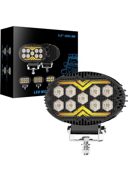 Off Road Sis Farı 5,5 Inç Selamlamalı Çakar Ikaz Gündüz LED 2 Mod Projektör Çalışma Lambası 12/24 V