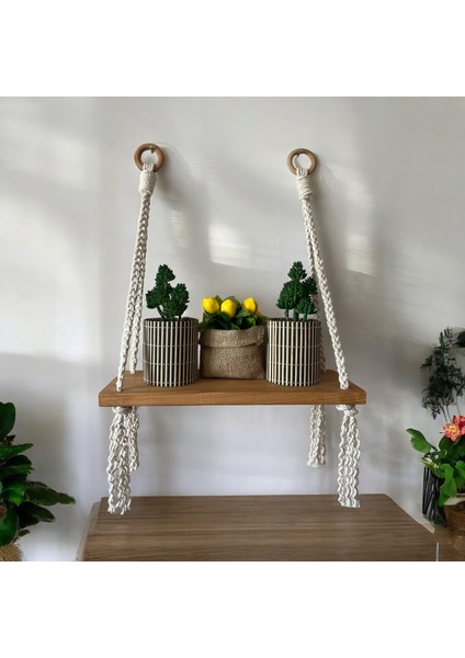 Çift Askılı Ahşap Raf – Doğal & Şık Duvar Dekoru -El Yapımı Rustik Dekoratif Duvar Rafı fiyatları
