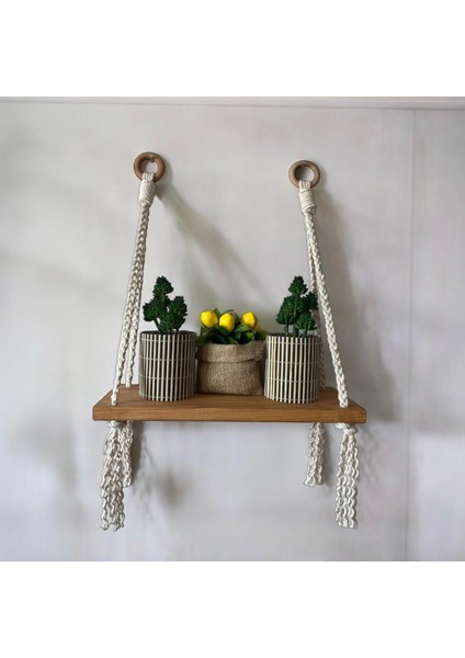 Çift Askılı Ahşap Raf – Doğal & Şık Duvar Dekoru -El Yapımı Rustik Dekoratif Duvar Rafı indirimleri
