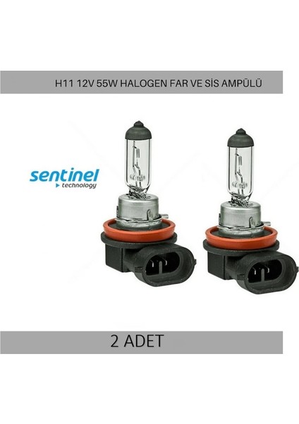2 Adet H11 Far Sis Ampul Standart Işık Halojen Ampul 12V 55W