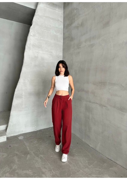 Süper Yüksek Bel Likralı Kar Yıkamalı Geniş Paça Kot Pantolon (Wide Leg)