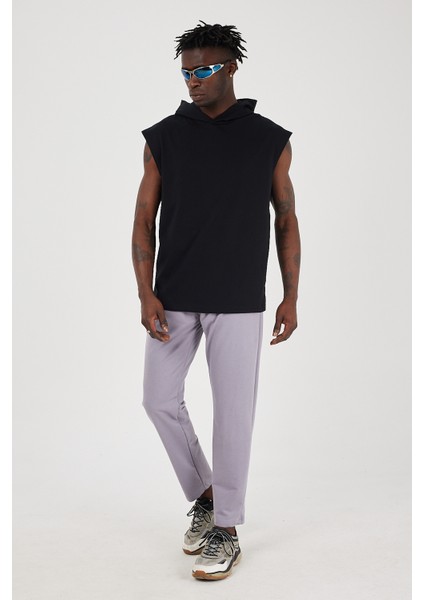 Scorp Bounce Erkek Kapüşonlu Kolsuz Sweatshirt Siyah