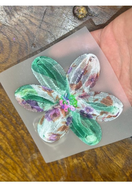 11X11 cm Ütü Ile Yapışan 3 Boyutlu Çiçek Transfer Baskı Arma