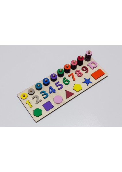 Montessori Ahşap Logaritmik Sayı Seti | Halkalı Şekiller Eğitici Oyuncak | 4-5 Yaş