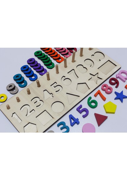 Montessori Ahşap Logaritmik Sayı Seti | Halkalı Şekiller Eğitici Oyuncak | 4-5 Yaş fırsatları
