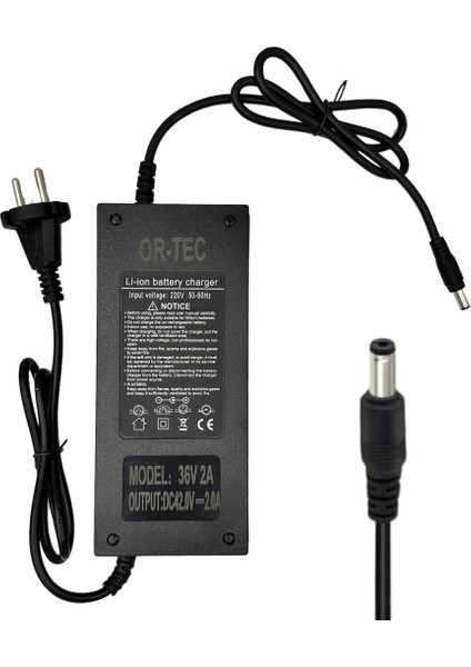 Ortec 36V 2A Lityum Li-Ion Akıllı Elektrikli Bisiklet Şarj Aleti