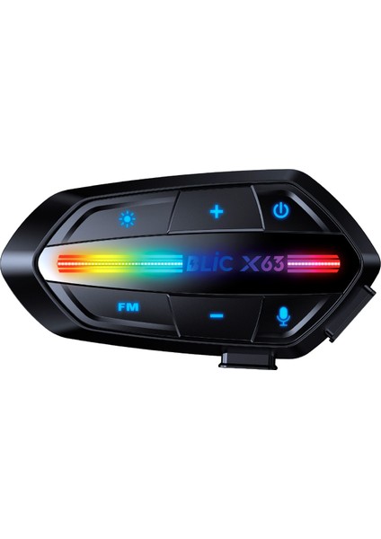X63 Motosiklet Kask Kulaklık Intercom Işıklı Motorsiklet Interkom 5.3
