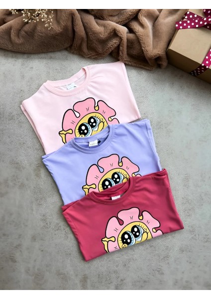Sünger Bob ve Çiçek Baskılı Kız Bebek Çocuk Yazlık T-Shirt fiyatları