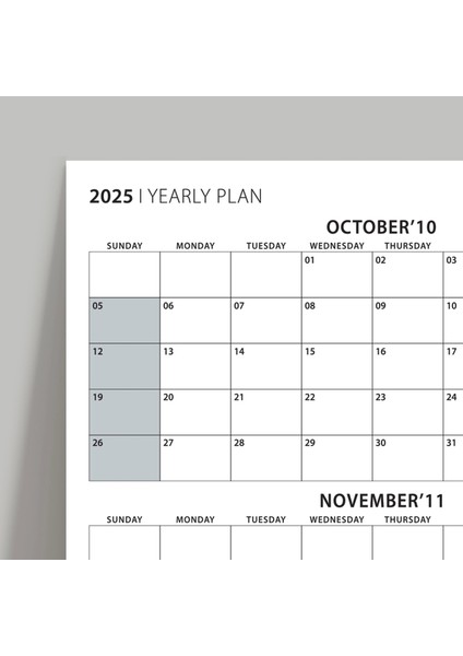 Amerikan Standardı Takvim, Üç Aylık Planlayıcı 2025 Duvar Takvimi, Ekim - Aralık 2025, 90 Günlük Planlama, Yılın Dördüncü Çeyreği Takvimi, Gri Takvim, Pazar Günü Başlangıçlı Takvim - 70X100CM fırsatları