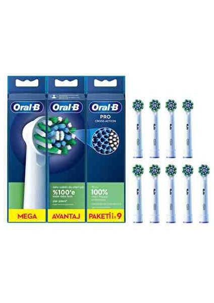 Cross Action Şarjlı Diş Fırçası Yedek Başlığı 9’lu