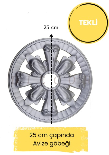 Dekoratif Polimer 25 cm Saray Tavan Avize Göbeği