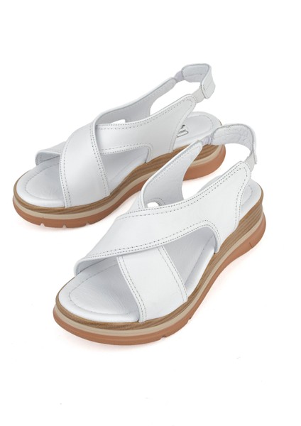 Kadın Deri Dolgu Topuk Sandalet 1511020Z2562 Beyaz indirimleri
