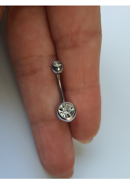 Zirkon Taşlı Paslanmaz Çelik Göbek Piercingi modelleri