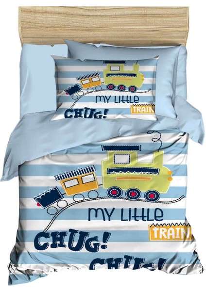 Dijital Baskılı 3D Pamuklu Yenidoğan Bebek Nevresim Takımı My Little Train modelleri