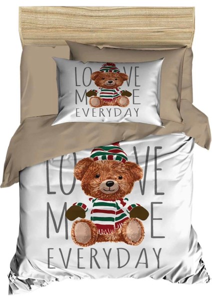 Dijital Baskılı 3D Pamuklu Yenidoğan Bebek Nevresim Takımı Love Me Everyday modelleri