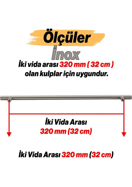 Rosemary 10 Adet Inox Metal Kulp (320 Mm-32 cm) Mobilya Mutfak Çekmece Dolabı Kulpu Kulbu Kulpları fiyatları