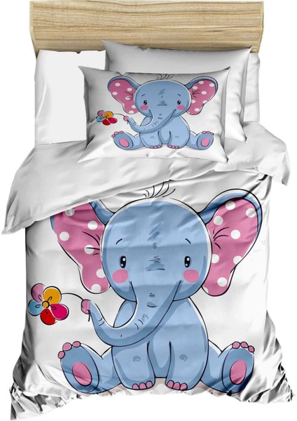 Dijital Baskılı 3D Pamuklu Yenidoğan Bebek Nevresim Takımı Cute Elephant modelleri
