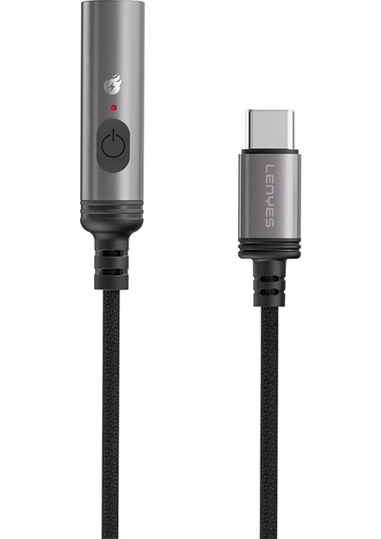 Type-C Portlu Elektronik Çakmak Lenyes LC110-TC Bükülme ve Aşınmaya Dayanıklı 30CM Gri