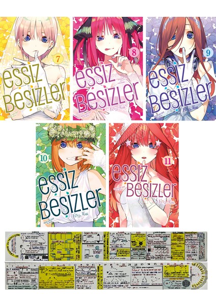 Eşsiz Beşizler 7. 8. 9.10. 11. Ciltler Manga Seti (Matematik Öğreten Cetvel) - Negi Haruba