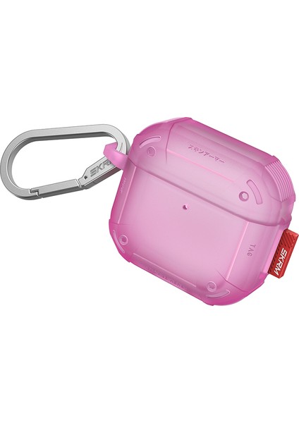 Airpods 4 Kılıf Airbagli 360 Derece Tam Koruma Mecha Ce Askı Aparatlı Kılıf Pembe