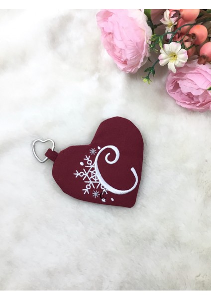 Snowing Monogram Heart Kartanesi Nakışlı Mini Kalp Cüzdan
