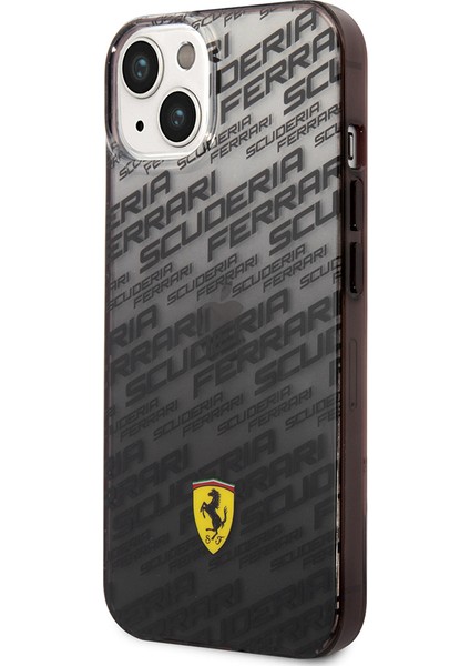 iPhone 14 Kılıf Ferrari Orjinal Lisanlı Transparan Sf Baskılı Dizayn Kapak Siyah modelleri