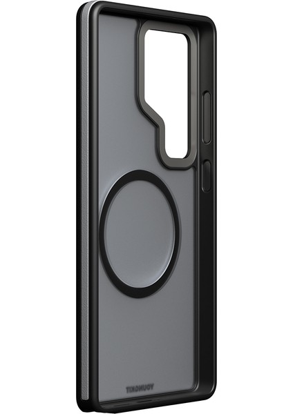 Galaxy S25 Ultra Kılıf Magsafe Uyumlu Youngkit Rock Sand Serisi Kapak Siyah