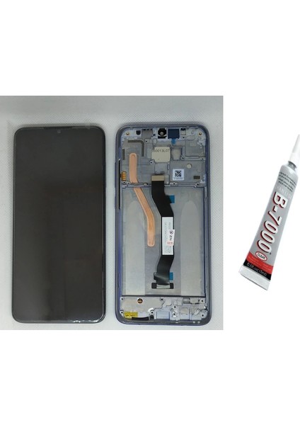 Redmi Note 8 Pro Çift Sim Ekran Dokunmatik Çıtalı (Siyah) B7000 Yapıştırıcı