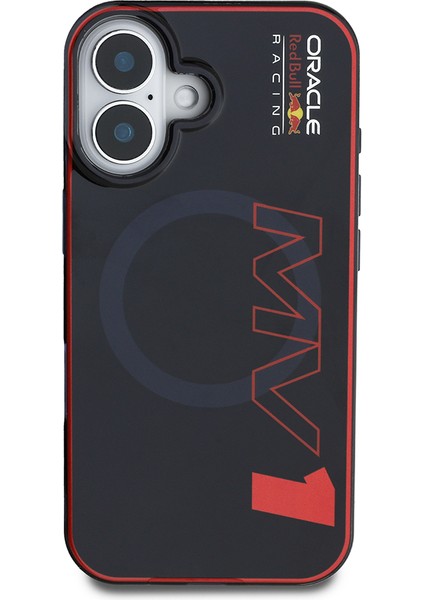 iPhone 16 Kılıf Redbull Lisanslı Magsafe Uyumlu Çift Katmanlı Sert Pc Büyük Boy Mv Kapak Lacivert