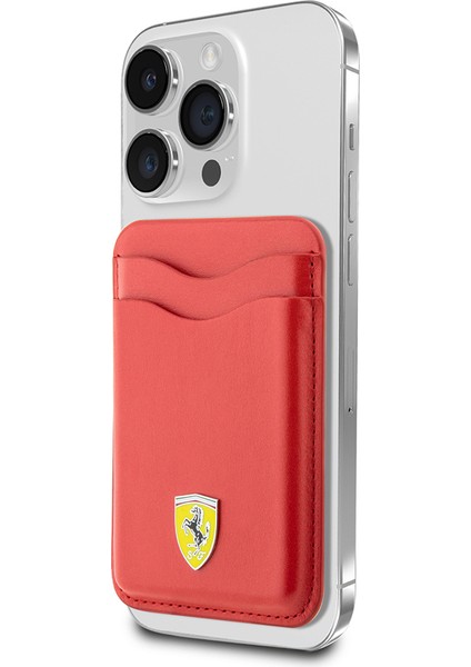 Orjinal Lisanslı Magnetik Metal Logolu Pu Deri Kartlık Kırmızı fiyatları