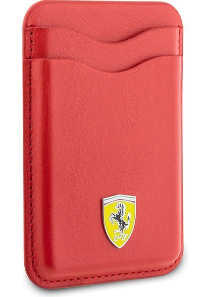 Orjinal Lisanslı Magnetik Metal Logolu Pu Deri Kartlık Kırmızı modelleri