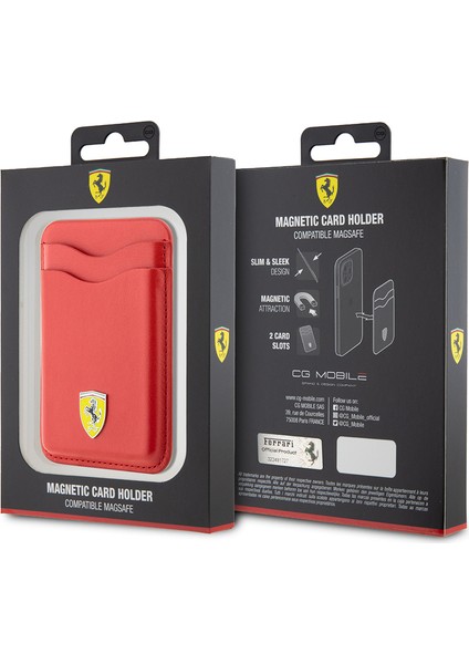Orjinal Lisanslı Magnetik Metal Logolu Pu Deri Kartlık Kırmızı indirimleri