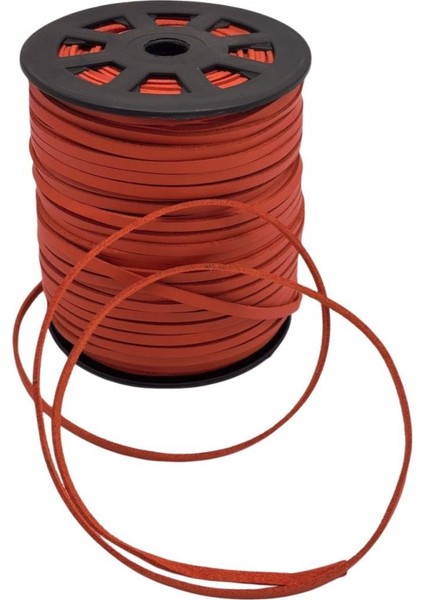 4 mm Turuncu-Taba Renk Suni Deri Ip 5 Metre