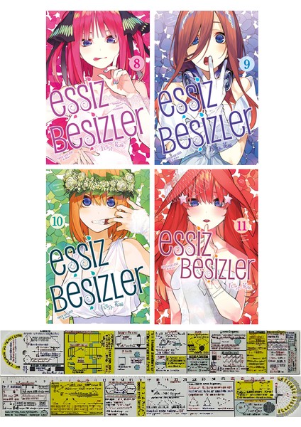 Eşsiz Beşizler 8. 9. 10. 11. Ciltler Manga Seti (Matematik Öğreten Cetvel) - Negi Haruba