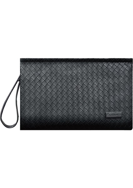 LB531 Brett Dokuma Pu Mat Deri Bilek Tasarımlı Çizilmeye Dayanıklı Aksesuar El Çantası Siyah