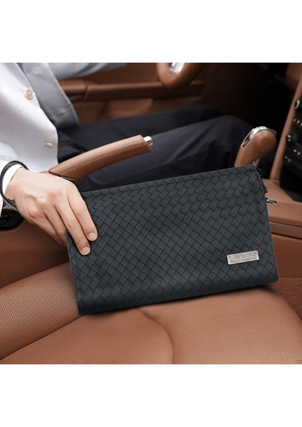 LB531 Brett Dokuma Pu Mat Deri Bilek Tasarımlı Çizilmeye Dayanıklı Aksesuar El Çantası Siyah fırsatları