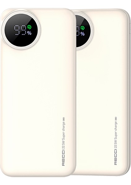RPB-P48 Powerbank Pd 20W Dijital LED Göstergeli Hızlı Şarj Özellikli 22.5W 10000 mAh Krem modelleri