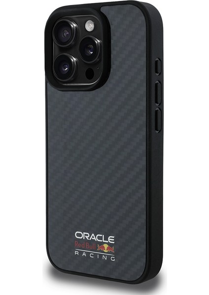 iPhone 15 Pro Max Kılıf Redbull Lisanslı Magsafe Uyumlu Karbon Fiber Parlayan Logolu Kapak Siyah modelleri