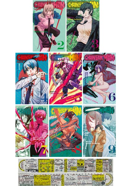 Chainsaw Man 2. 3. 4. 5. 6. 7. 8. 9. Ciltler Manga Seti (Matematik Öğreten Cetvel) - Tatsuki Fujimoto