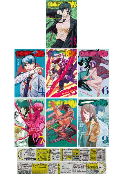 Chainsaw Man 3. 4. 5. 6. 7. 8. 9. Ciltler Manga Seti (Matematik Öğreten Cetvel) - Tatsuki Fujimoto