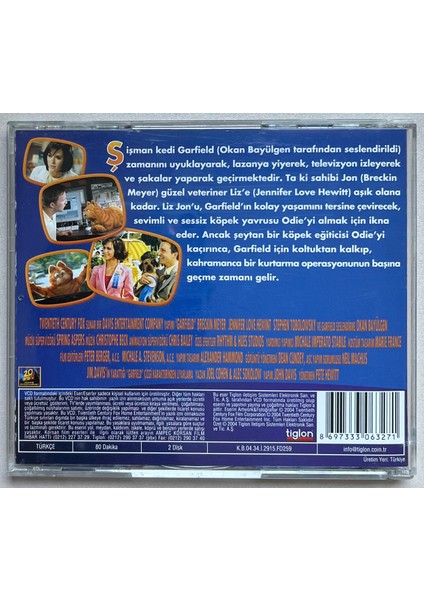 Garfield The Movie VCD (Orjnal Dönem Baskı Cd)