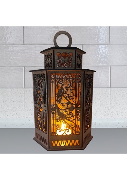 Ahşap Dekoratif Fenerlik Mumluk (Tealight )