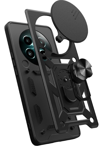 Realme 12 Kılıf Magnetik Standlı Kamera Korumalı Zore Sürgülü Vega Kapak